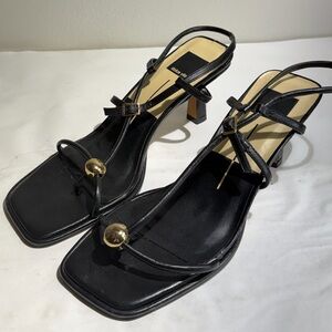 Like new Dolce Vita Black Strappy Heels with Gold Accents sz 7